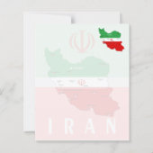 Iran Map with Flag and Emblem (Front)