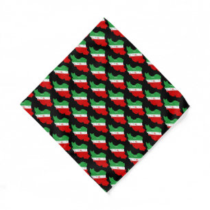 Iran Map with Flag and Emblem Bandana