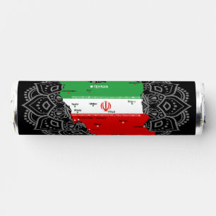 Iran Map with Flag and Emblem Breath Savers® Mints
