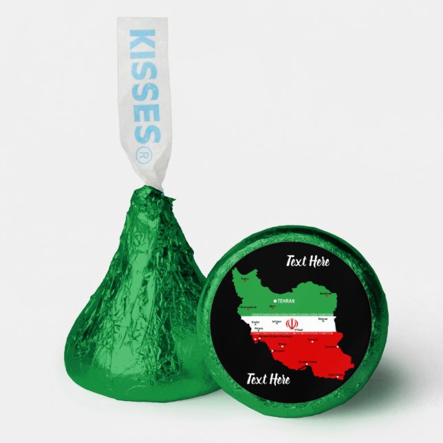 Iran Map with Flag and Emblem Hershey®'s Kisses® (Front)