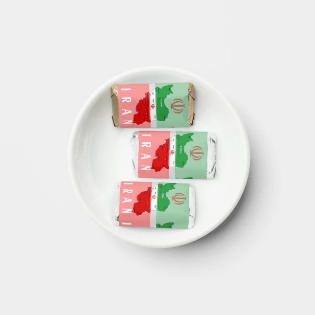 Iran Map with Flag and Emblem Hershey's Miniatures (Plate)