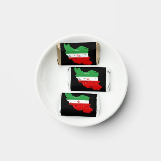 Iran Map with Flag and Emblem Hershey's Miniatures (Plate)