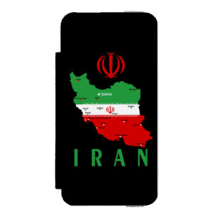 Iran Map with Flag and Emblem iPhone SE/5/5s Wallet Case