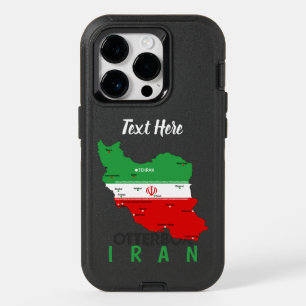 Iran Map with Flag and Emblem OtterBox iPhone 14 Pro Case