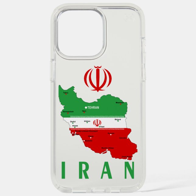 Iran Map with Flag and Emblem Speck iPhone Case (Front)