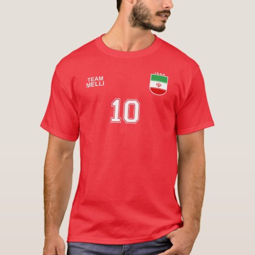 Iran National Football Team Soccer Retro T_Shirt