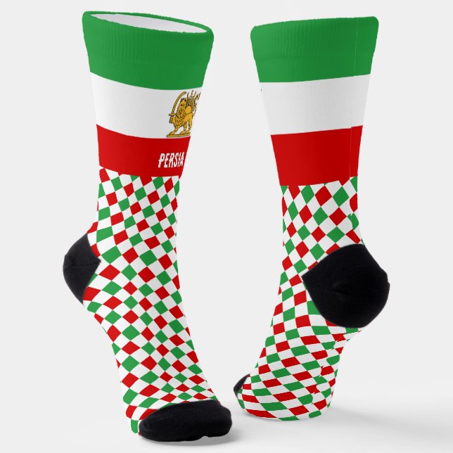 Iran, Persia Socks, Persian flag / Shah of Iran Socks (Angled)