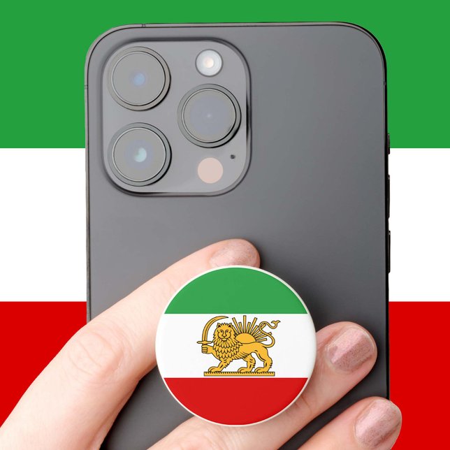 Iran, Persian flag with Lion, Shah of Iran / phone PopSocket (Creator Uploaded)