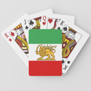 Iran, Persian flag with Lion, Shah of Iran Playing Cards