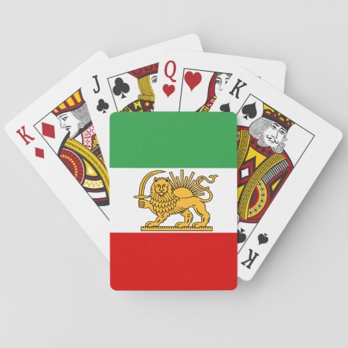 Iran Persian flag with Lion Shah of Iran Playing Cards