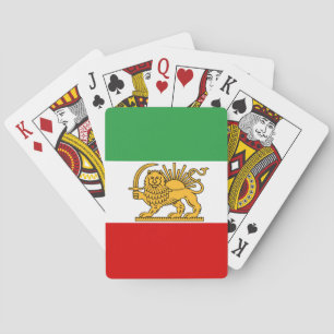 Iran, Persian flag with Lion, Shah of Iran Poker Cards