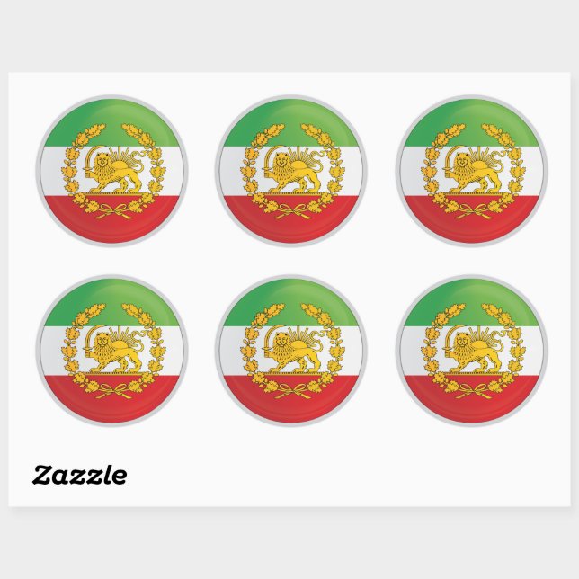 Iran Persian Lion Kingdom Pahlevi Classic Round Sticker (Sheet)
