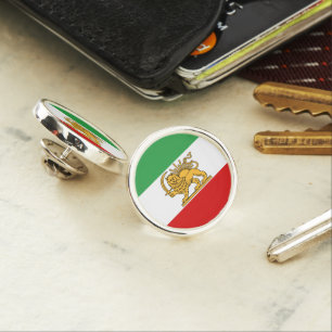 Iran Pin, Persian flag with Lion, Shah of Iran Lapel Pin
