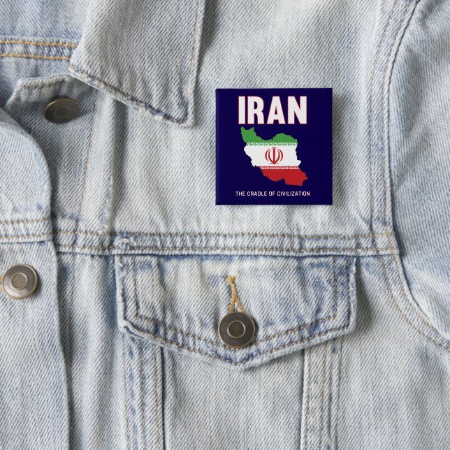 Iran Pride Iranian Flag Map Persia Button (In Situ)
