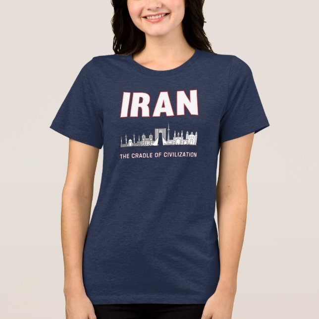 Iran Pride Iranian Persia Cradle of Civilization Tri-Blend Shirt (Front)