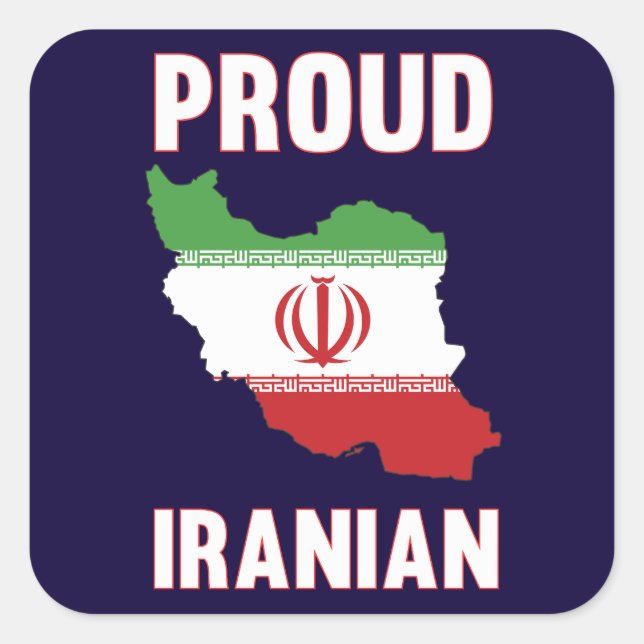 Iran Proud Iranian Flag Map Pride Square Sticker (Front)