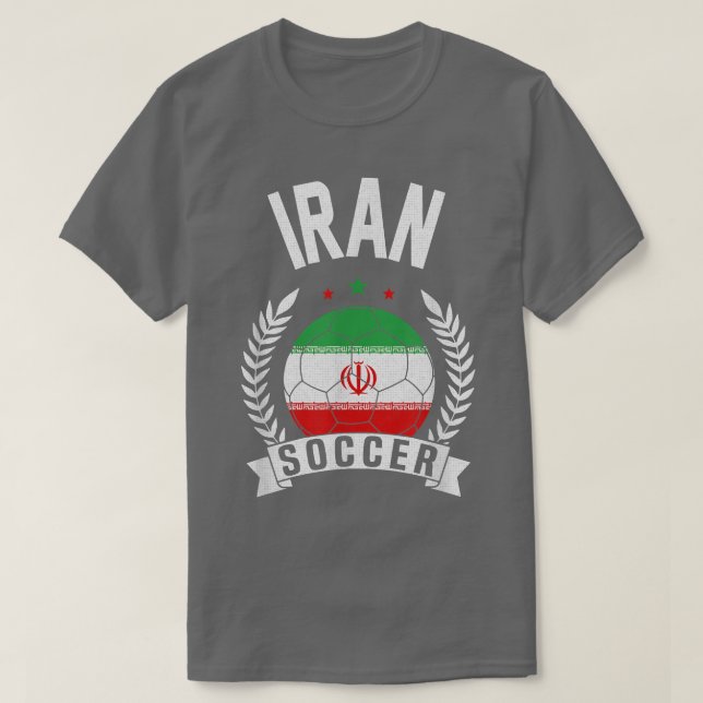 Iran Soccer Support Team Jersey Iranian Flag  T-Shirt (Design Front)