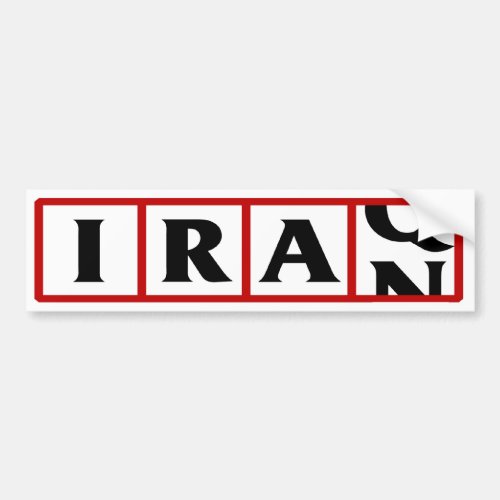 Iran to Iraq Bumper Sticker