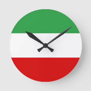 Iran Tricolor Round Clock