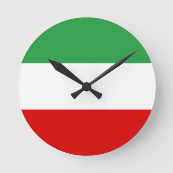 Iran Tricolor Round Clock by abbeyz71 at Zazzle