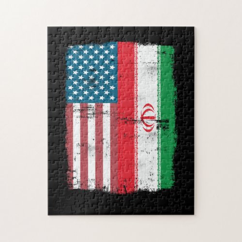 Iranian American Flag _ IRANIAN ROOTS Jigsaw Puzzle