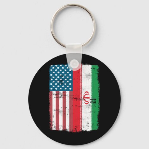 Iranian American Flag _ IRANIAN ROOTS Keychain