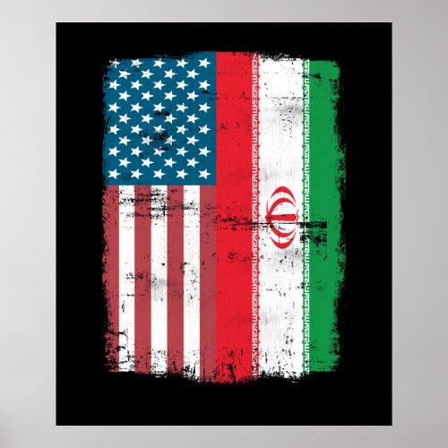 Iranian American Flag _ IRANIAN ROOTS Poster