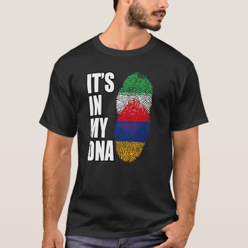 Iranian And Armenian Mix DNA Flag Heritage T_Shirt