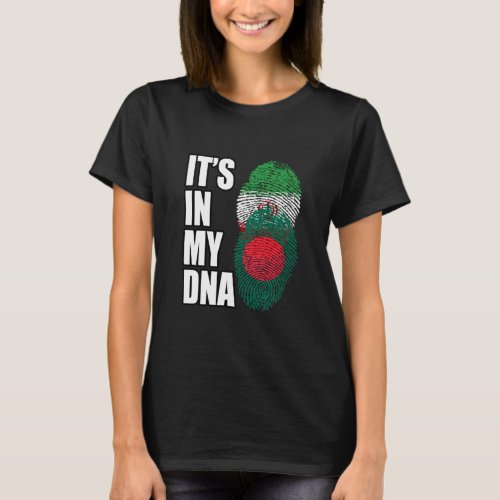 Iranian And Bangladeshi Mix DNA Flag Heritage  T_Shirt