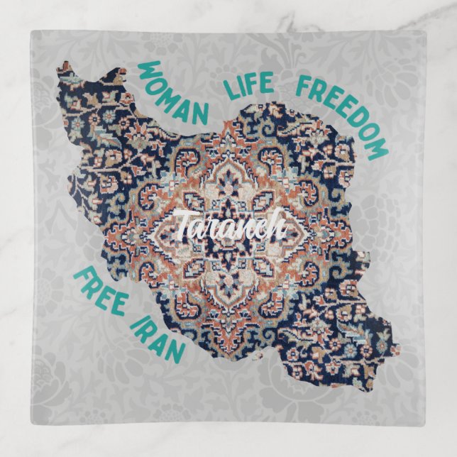 Iranian Anniversary Gifts for Friends Free Iran Trinket Tray (Front)