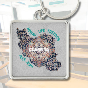 Iranian Christmas Gifts in Bulk for Students Gray Keychain