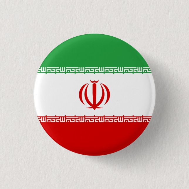 Iranian Flag, Flag of Iran Button (Front)