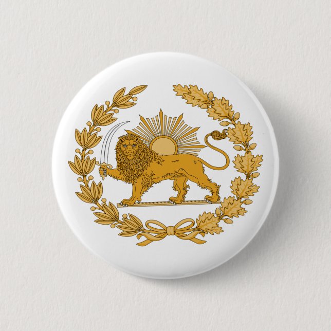 Iranian flag Logo Lion Button (Front)