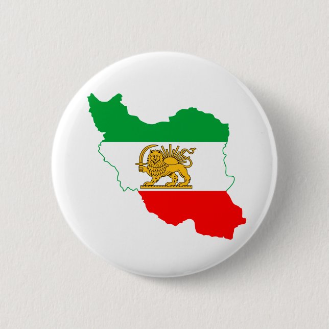 Iranian Flag Map with Lion Logo Button (Front)