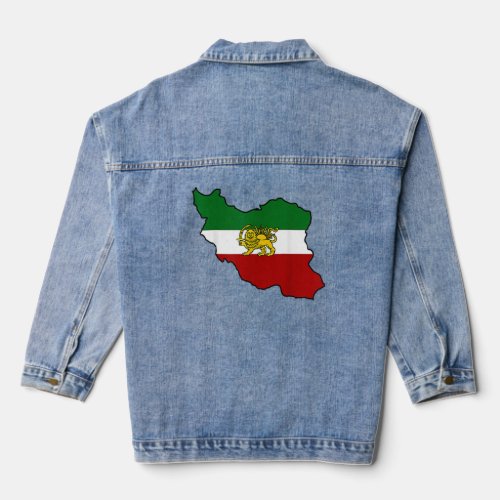 Iranian Flag With Lion Iran  Denim Jacket