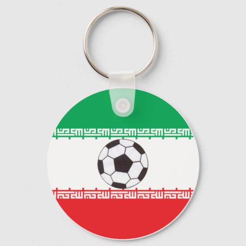 Iranian Flag with soccer ball keychain