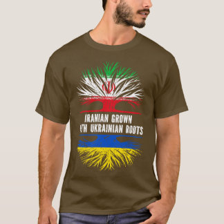 Iranian Grown with Ukrainian Roots Flag T-Shirt