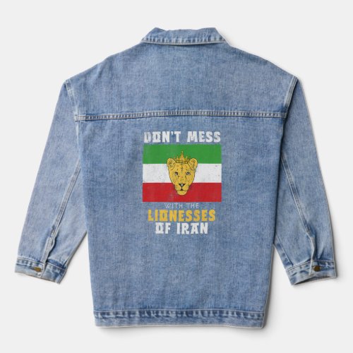 Iranian lion Lioness Crown Dont Mess with Women o Denim Jacket