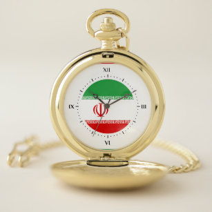 Iranian (Persian) flag Pocket Watch
