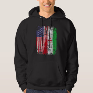 IRANIAN ROOTS Half American Flag IRAN FLAG Hoodie