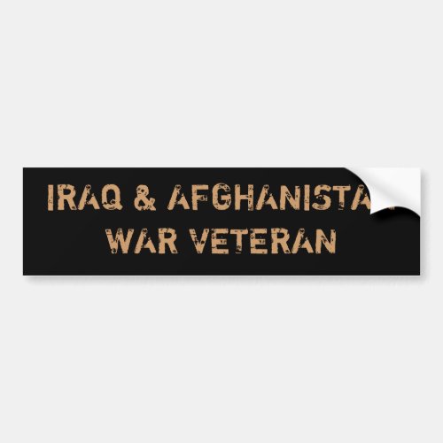 IRAQ  AFGHANISTAN WAR VETERANS BUMPER STICKER