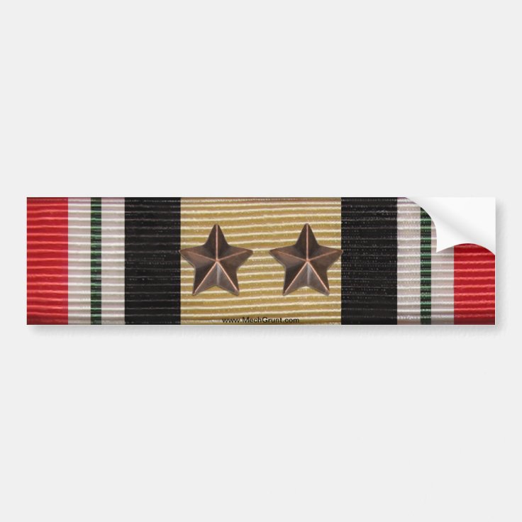 Iraq Campaign Medal Ribbon 2 Battle Stars Bumper Sticker | Zazzle