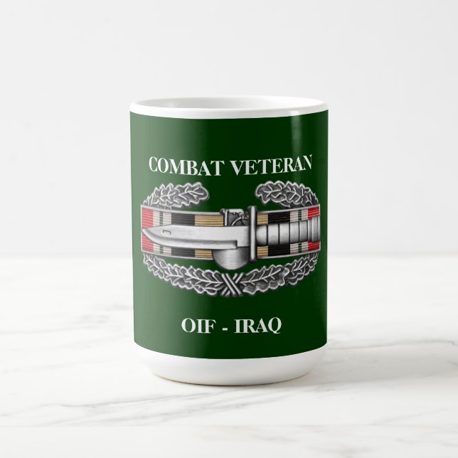 Iraq Campaign Ribbon CAB Combat Veteran Mug (Center)