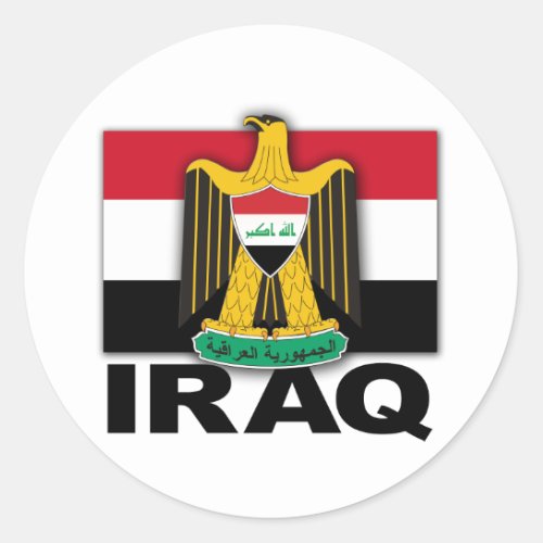 Iraq Coat of Arms Flag Classic Round Sticker