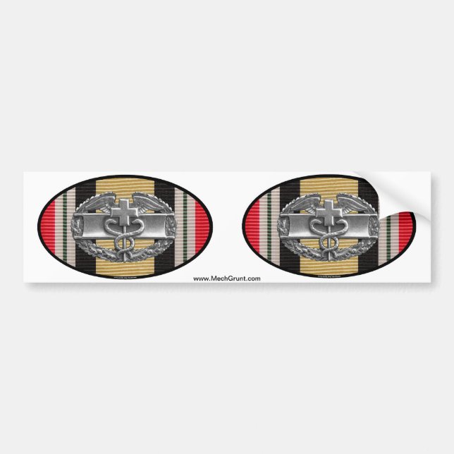 Iraq Combat Medical Badge Euro-Oval Sticker Pair (Front)