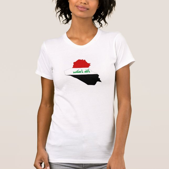iraq country flag map shape symbol T-Shirt (Front)