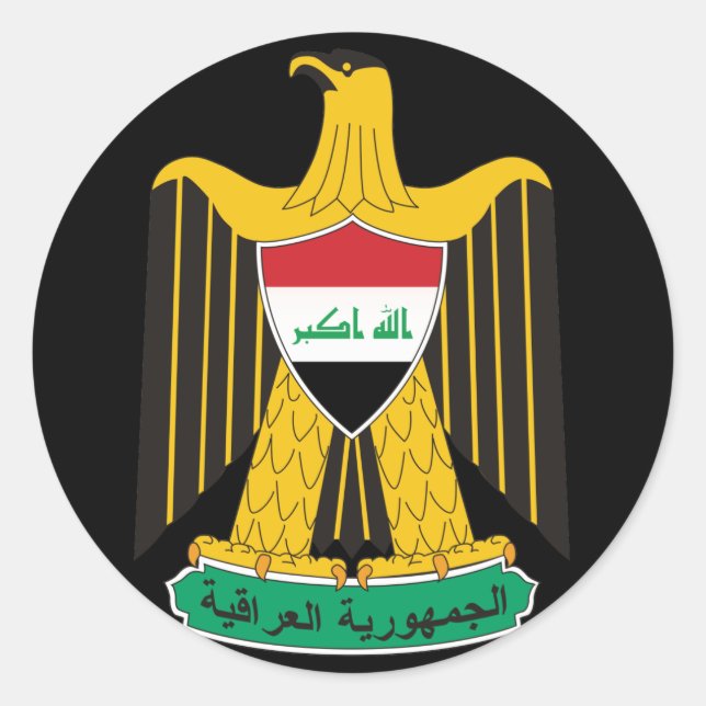iraq emblem classic round sticker (Front)