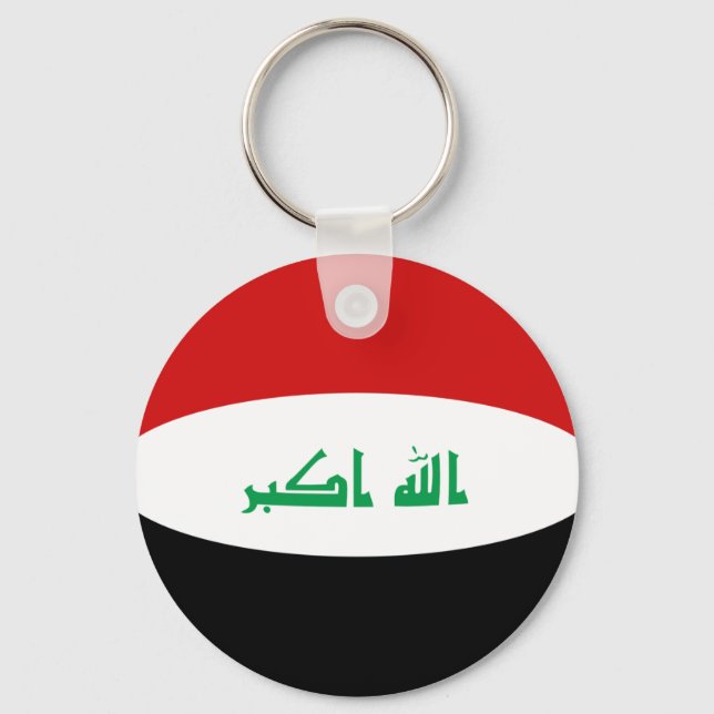 Iraq Fisheye Flag Keychain (Front)
