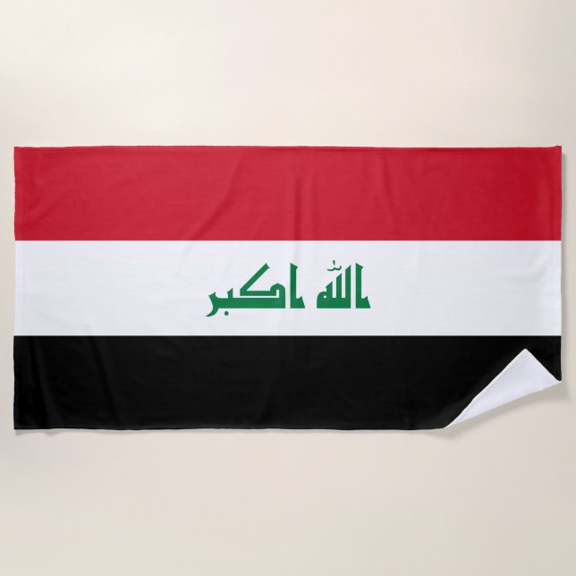 Iraq Flag Beach Towel (Front)
