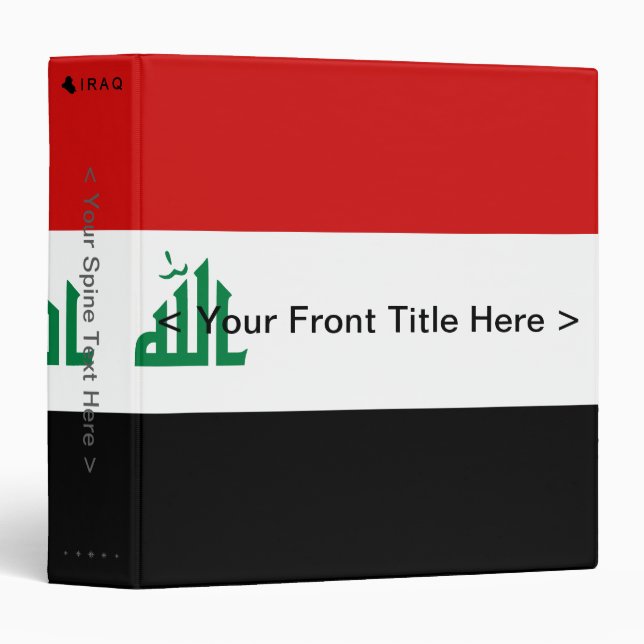 Iraq Flag Binder (Front/Spine)